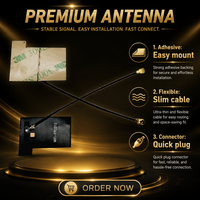 Antenne WiFi FPC à polarisation verticale double bande pour connecteur, gain 3dBi, PCB flexible, montage adhésif interne, communication