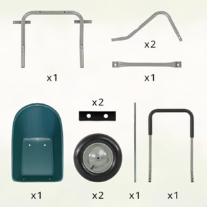 Carretilla doble de jardín de plástico de gran capacidad de 130kg a <span class=keywords><strong>precio</strong></span> barato resistente - Product Image 6