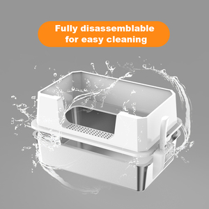 صندوق فضلات القطط الأكثر مبيعًا كبير الحجم سهل التنظيف شبه مغلق للاستخدام الداخلي مصنوع من الفولاذ المقاوم للصدأ - Product Image 2