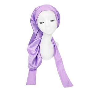 غطاء رأس من الشعر متعدد الوظائف للنساء, غطاء رأس من الحرير للحليب ذو تصميم فاخر متعدد الاستخدامات ، غطاء رأس كروشيه وردي مع ربطة عنق قابلة للتمدد - Product Image 2