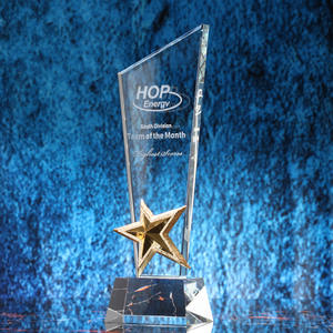 ऐक्रेलिक पर्यावरण के अनुकूल पांच-नुकीले स्टार ट्रॉफी छाया उत्कृष्ट कर्मचारियों के लिए प्रिंटिंग यू. वी. प्रिंटिंग - Product Image 1