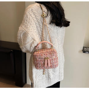 Primavera nueva moda Ins tendencia mujer cuadrado barril bolsa Venta caliente personalidad Tweed ocio señoras hombro bandolera - Product Image 3