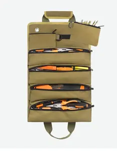 Atacado Multifuncional Tool Roll Pouch Portátil com Handle Belt Tool Zipper Carrier Tote Roll up Tool Bag Organizer