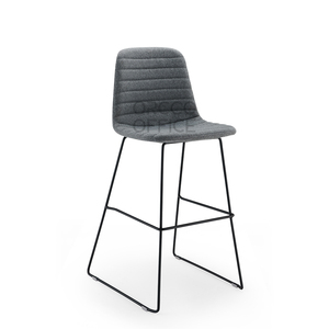 Design de luxe bureau maison cuisine invité PP coque couleurs tissu cuir tapissé coussin moderne métal tabouret haut chaise - Product Image 3