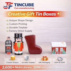 Boîte en étain de forme créative personnalisée pour emballage cadeau | Boîte en métal décorative de Noël en forme de botte/<span class=keywords><strong>soldat</strong></span>/maison pour bonbons, biscuits et coffrets cadeaux - Product Image 1