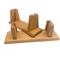 Base en bois pour cartes postales, support de bureau en bois
