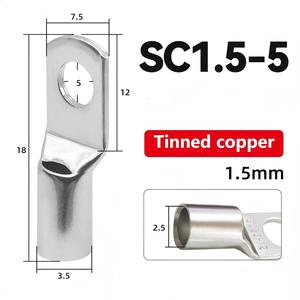Terminal de câblage à gaine en cuivre SC, Terminal à sertir SC, Terminal à gaine en cuivre, Terminal de câble en cuivre court, Terminal de câble - Product Image 1
