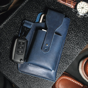 Handmade Leather <strong>Cell</strong> <strong>Phone</strong> Holster Genuine Leather Mobile <strong>Phone</strong> Case <strong>Phone</strong> Hanging Belt <strong>Bag</strong> - Product Image 6
