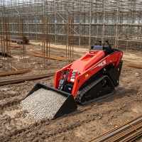 LIVRAISON GRATUITE Euro 5 EPA Moteur Kubota V1000 Mini-chargeuse compacte à direction par déplacement avec accessoires montables à vendre