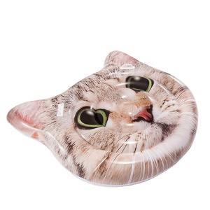 Matelas de plage <span class=keywords><strong>gonflable</strong></span> personnalisé en forme de tête de <span class=keywords><strong>chat</strong></span> pour fêtes aquatiques estivales - Product Image 1