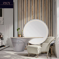 Miroir de courtoisie de luxe OEM/ODM pour villa moderne Chambre à coucher principale Table de maquillage de haute qualité et économique Rangement réglable