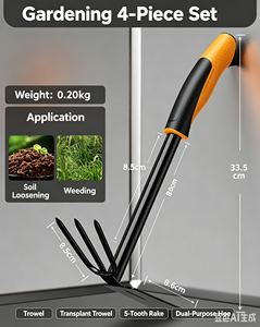 Ensemble d'outils de jardinage en acier spécial avec poignée en caoutchouc, mini pelles à main, kit de jardinage domestique pour la plantation de fleurs, la culture de légumes et le creusement - Product Image 4