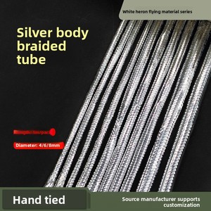 Tube tressé en plastique Mylar argenté, motif écailles de poisson, matériau pour montage de mouches artificielles souples pour la pêche au leurre - Product Image 5