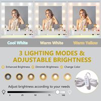 Coiffeuse moderne en bois avec miroir et éclairage d'ambiance RGB, 5 tiroirs, prise électrique intégrée, pour chambre et salon