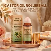 Minyak Pelembap 100% Cold Pressed dengan Roller Ball Rose Quartz untuk Wajah dan Tubuh, Rambut, Alis, Melembapkan Kulit