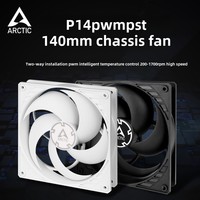 Ventilateur de boîtier de bureau PWM Arctic P14 14 cm silencieux ARGB LED 5V à roulement à billes en plastique avec dissipateur thermique pour ordinateur, en boîte