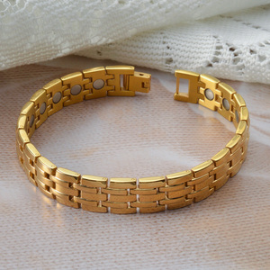 Terapia Magnética para el Cuidado de la Salud, Cadena de Acero Inoxidable Chapada en Oro de 18K con Diseño Geométrico Vintage para Mujer, Alivio del Dolor, Moda - Product Image 3