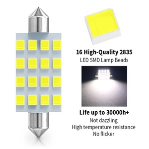 Ampoule LED Festoon C3W C5W C7W <span class=keywords><strong>C10W</strong></span> pour voiture, lampe de lecture intérieure automobile 31/36/39/41mm, 16SMD 2835 1210, lumière de toit bleue, violette, rouge - Product Image 3