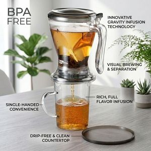 <span class=keywords><strong>Théière</strong></span> à Infusion <span class=keywords><strong>Magique</strong></span> en Plastique 20oz Sans BPA, Personnalisable OEM, avec Distributeur de Thé par le Bas pour Thé en Vrac et Café - Product Image 1