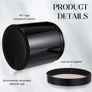 Pot en plastique noir de 100 ml, 120 ml, 150 ml, 200 ml, 250 ml, 300 ml, 4 oz, 8 oz, récipient pour aliments pour animaux de compagnie, pot pour aliments avec couvercle en plastique personnalisé - Product Image 3