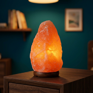 Lámpara de Sal del Himalaya 100% Natural, Tallada en Cristal de Roca, Estilo Feng Shui, Color Rosa, con Interruptor de Intensidad Regulable - Product Image 1