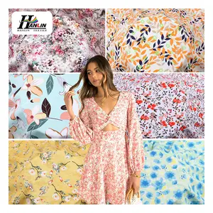 Tecido estampado floral havaiano rayon personalizado de alta qualidade para vestido de tecido