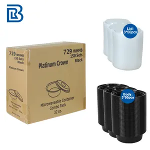 Récipients ronds scellés transparents de 16oz Récipients jetables en plastique pour repas à emporter