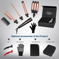 Nouveau kit 5 en 1 : fer à friser portable avec écran LED, baril interchangeable, pince et tenazas, fer à friser automatique, ensemble de pinces à friser