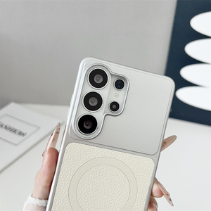 เคสโทรศัพท์มือถือหนัง PU แบบด้าน พร้อมแม่เหล็ก สำหรับ Samsung Galaxy S26 S25 S24 Plus S23 Ultra FE  วัสดุ PC แข็ง รองรับการชาร์จไร้สาย - Product Image 3