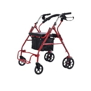 Multifunctional <b>Walker</b> Rollator With Seat And Storage Basket For Elderly Disabled People Stainless Steel Manual Mobility Aid - Product Image 1