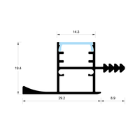 Canal en aluminium de profil led encastré d'armoire avec extrusion de diffuseur led pour éclairage de bande led