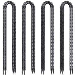 Estacas de Acero Aleado en Forma de U para Tiendas de Campaña, 24 Unidades, 3/8 Pulgadas de Diámetro, Paquete de 8, Resistentes al Viento Fuerte, Anclaje de Suelo de Alta Resistencia para Camping al Aire Libre - Product Image 1