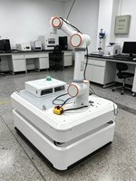 Châssis mobile AGV à navigation laser équipé d'un bras robotique collaboratif à six axes FR5, moteur PLC, charge utile de 5 kg, manipulateur mobile
