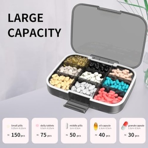Vente en gros d'usine, boîte à pilules portable rectangulaire personnalisée avec logo, imprimée en soie, organiseur de pilules pour 7 jours de la semaine, mini boîte à pilules, étui à pilules - Product Image 3