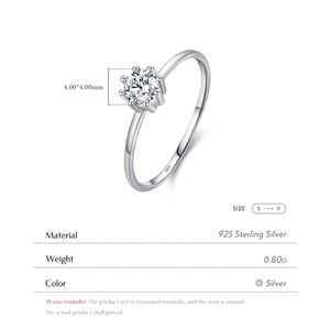 Женское кольцо с фианитами и 925, 4 мм - Product Image 3