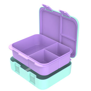 2024 Новое поступление, переносная коробка для завтрака с <span class=keywords><strong>3</strong></span> отсеками, герметичный контейнер для еды, Детская коробка для бенто с чашкой для соуса - Product Image 4