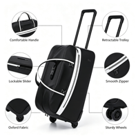 Valise de voyage pliable de grande capacité, imperméable, de haute qualité, avec logo personnalisable, motif géométrique, style Oxford, fermeture éclair