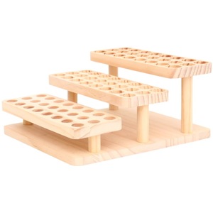 Estante Expositor de Tres Niveles con 72 Orificios para Aceites Esenciales, Organizador de Mesa de Madera Maciza para Almacenamiento - Product Image 5