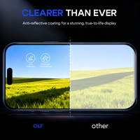 Protection d'écran pour iPhone 17 Pro Max avec technologie anti-reflet AR, élimination automatique de la poussière, verre trempé 9H, compatible 16, 15, 14 Plus et Air
