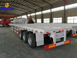 Semi-remorque plateau de marque chinoise, capacité 60-80 tonnes, 3 essieux, longueur 12,5 m, matériaux durables - Product Image 2