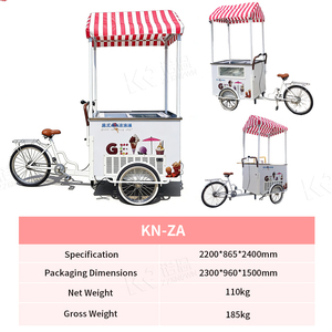 Triciclo <span class=keywords><strong>Comercial</strong></span> para Helados con Congelador y Exhibidor, Vehículo Móvil para Venta Ambulante de Postres Congelados - Product Image 5