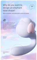 Vibrateurs pour adultes au design éléphant mignon, contrôle par application, chauffant, avec fonction de balancement, godemiché et masseur clitoridien, jouets sexuels érotiques, vente en gros