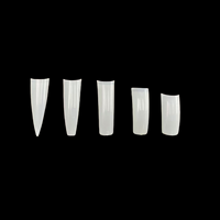 550 Uñas Postizas Naturales de Ataúd Cuadradas Stiletto, de Media Cobertura, Largas, de Gel Suave Acrílico, de Presión