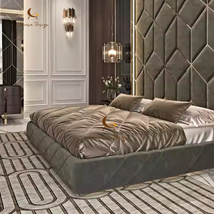 Ensemble de Chambre à Coucher de Luxe Moderne Style Italien <span class=keywords><strong>2025</strong></span> avec Cadre en Bois et Velours, Tailles Queen et <span class=keywords><strong>King</strong></span> - Product Image 2