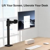 Supporto Ergonomico per Monitor Singolo con Movimento Completo, Capacità fino a 9 kg, Braccio Regolabile VESA per Schermi da 17-32 Pollici