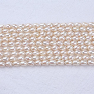 Perles de riz d'eau douce naturelles blanches Zhuji 7-8 mm, perles dispersées pour la vente en gros, accessoires de collier DIY - Product Image 4