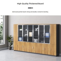 Archivador de Oficina de Madera Moderno y Minimalista, Montado en la Pared, Móvil, con Puerta de Vidrio Ignífuga y Cerradura, para Contabilidad Financiera