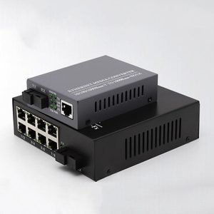 Media Converter 8 RJ45 Fiber Optic SC Port Industrial Grade POE IP GSM GPRS Gigabit Ethernet <b>Switch</b> Fast Reliable <b>Plug</b> Play - Product Image 5