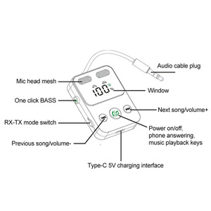 Bochara 2 en 1 <span class=keywords><strong>adaptateur</strong></span> émetteur et récepteur Audio Aux Audio 3.5mm Jack <span class=keywords><strong>adaptateur</strong></span> mains libres pour haut-parleur de voiture <span class=keywords><strong>TV</strong></span> PC <span class=keywords><strong>casque</strong></span> - Product Image 6