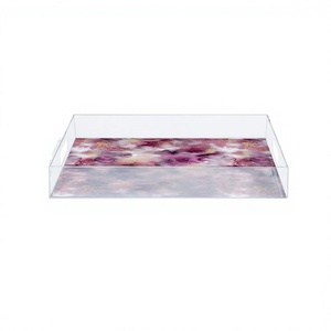 Newest Design Snacks Serving <b>Tray</b> In Acrylic Rectangular Shape Dessert <b>Tray</b> Wedding Party And Events Serving Tea And Coffee <b>Tray</b> - Product Image 1